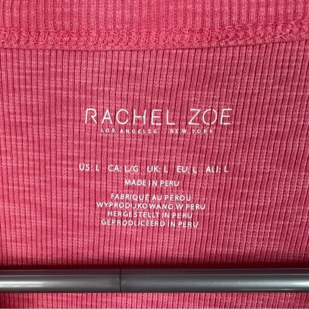Rachel Zoe tank top mock neck high neck pink orange ribbed Coral Tank Top - Picture 5 of 7